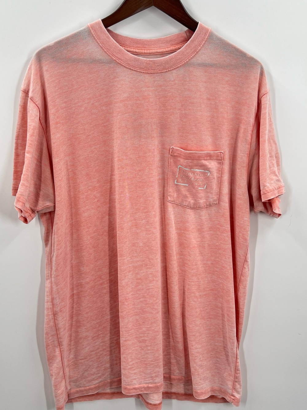 102 Southern Marsh Men's Pocket Tee in Coral Pink